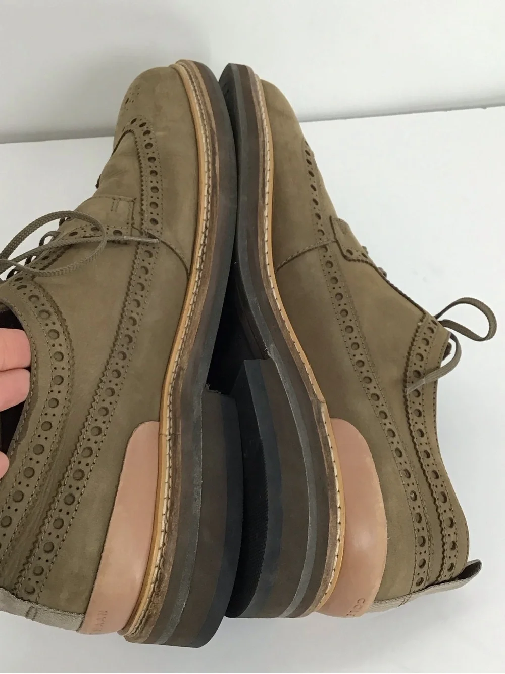 Cole Haan Men’s Davidson Riverstone Grand Wingtip Oxford Leather Taupe Size 12